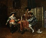 Ferdinand Roybet Canvas Paintings - A Game of Cards